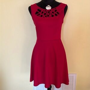 Preloved Red Sleeveless Dress by Deb with a Napier Necklace